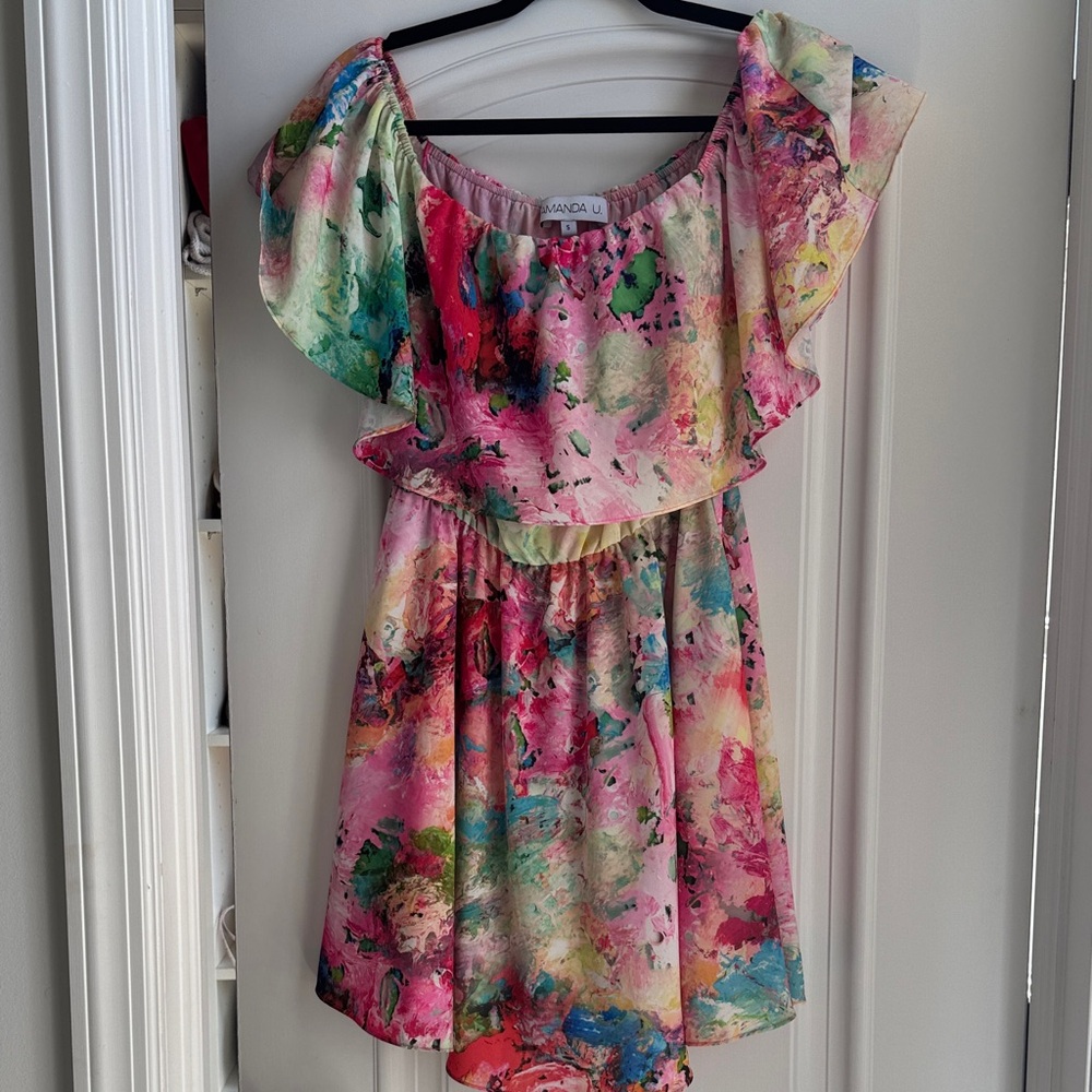 Amanda Uprichard Multicolor Ruffle Dress